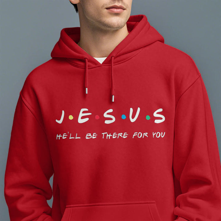 Christianartworkshop Modern Style Jesus He'll Be There For You Fleece Lined Polyester Hoodie