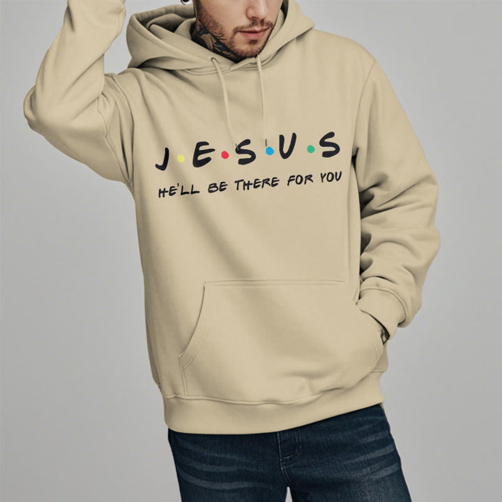 Christianartworkshop Modern Style Jesus He'll Be There For You Fleece Lined Polyester Hoodie