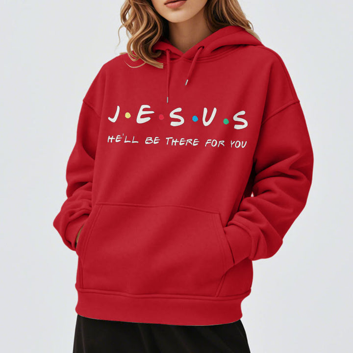 Christianartworkshop Modern Style Jesus He'll Be There For You Fleece Lined Polyester Hoodie