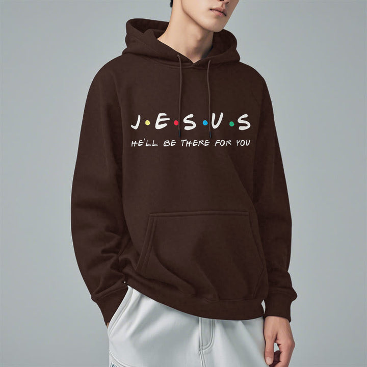 Christianartworkshop Modern Style Jesus He'll Be There For You Fleece Lined Polyester Hoodie