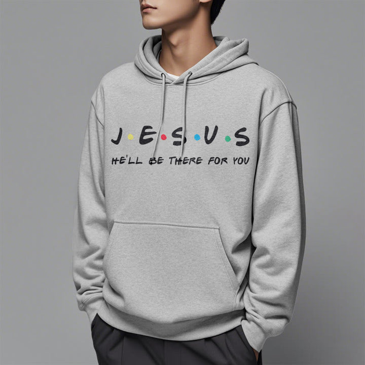 Christianartworkshop Modern Style Jesus He'll Be There For You Fleece Lined Polyester Hoodie