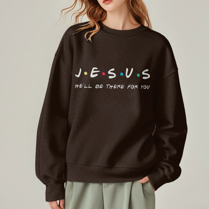 Christianartworkshop Modern Style Jesus He'll Be There For You Fleece Lined Polyester Sweatshirt - image 18