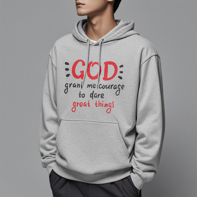 Christianartworkshop Modern Style God Grant Me Courage Fleece Lined Polyester Hoodie