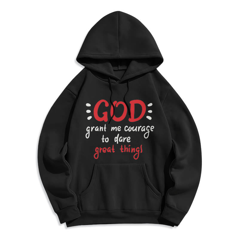 Christianartworkshop Modern Style God Grant Me Courage Fleece Lined Polyester Hoodie