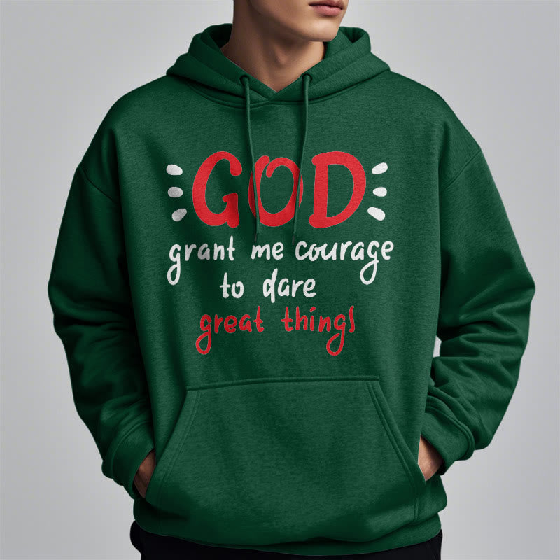 Christianartworkshop Modern Style God Grant Me Courage Fleece Lined Polyester Hoodie