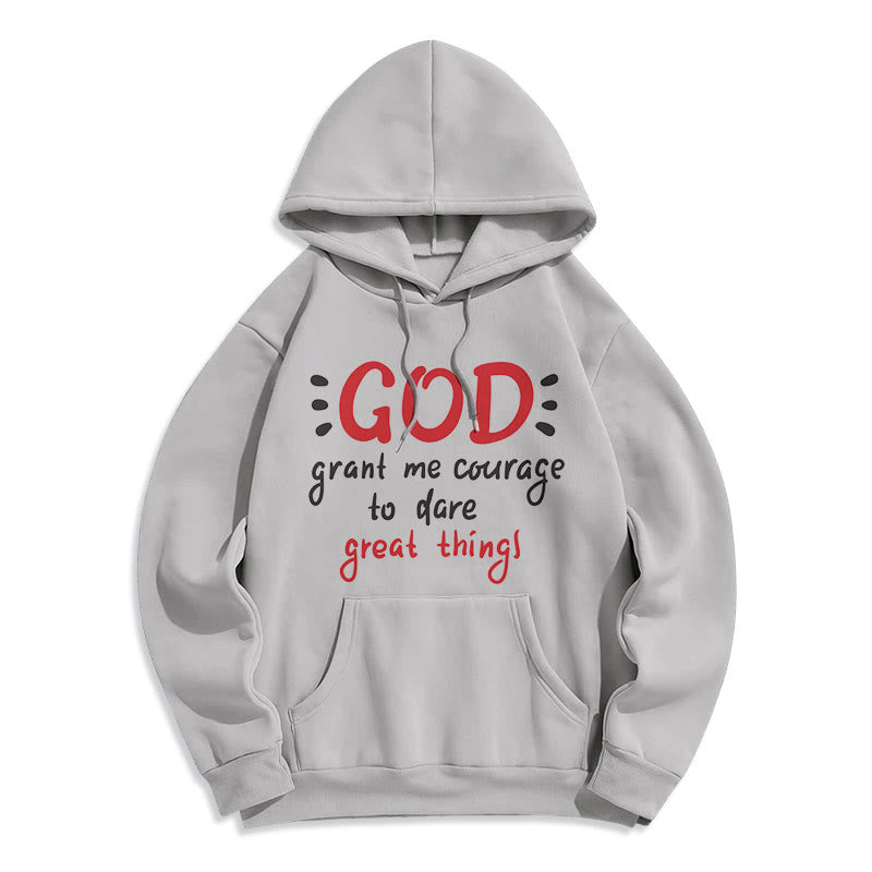 Christianartworkshop Modern Style God Grant Me Courage Fleece Lined Polyester Hoodie