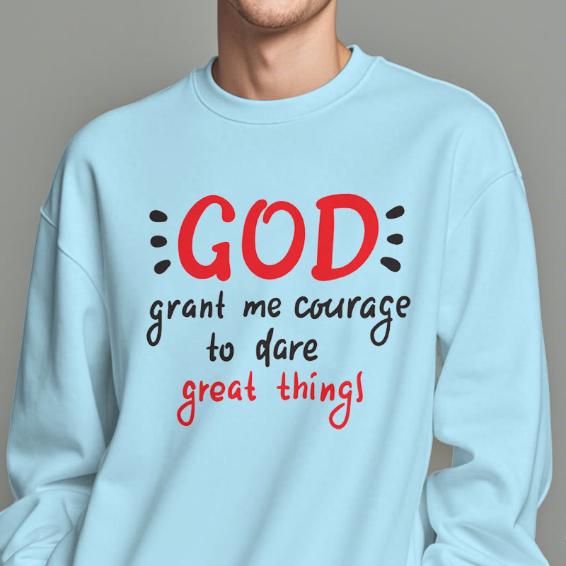 Christianartworkshop Modern Style God Grant Me Courage Fleece Lined Polyester Sweatshirt