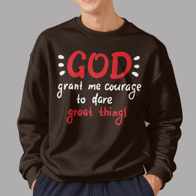 Christianartworkshop Modern Style God Grant Me Courage Fleece Lined Polyester Sweatshirt