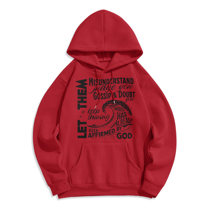 Christianartworkshop Modern Style Affirmed By God Fleece Lined Polyester Hoodie