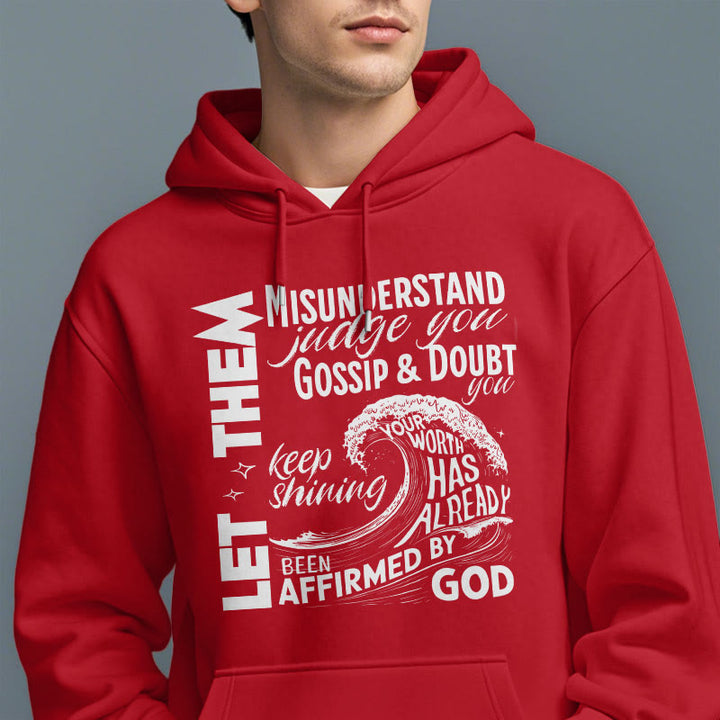 Christianartworkshop Modern Style Affirmed By God Fleece Lined Polyester Hoodie