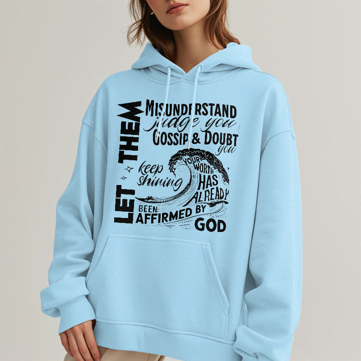 Christianartworkshop Modern Style Affirmed By God Fleece Lined Polyester Hoodie