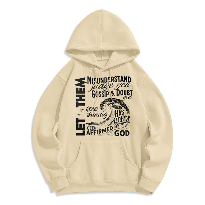 Christianartworkshop Modern Style Affirmed By God Fleece Lined Polyester Hoodie