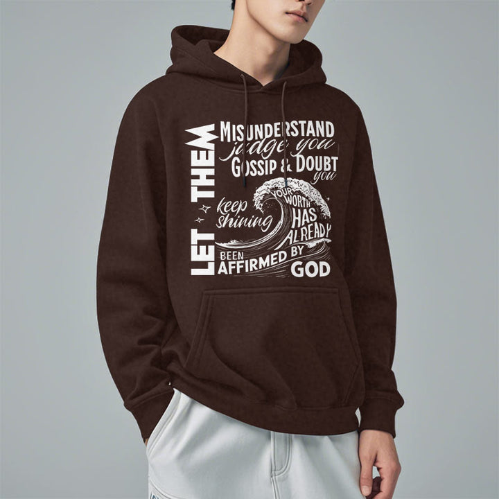 Christianartworkshop Modern Style Affirmed By God Fleece Lined Polyester Hoodie