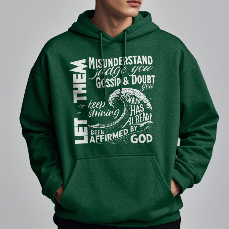 Christianartworkshop Modern Style Affirmed By God Fleece Lined Polyester Hoodie