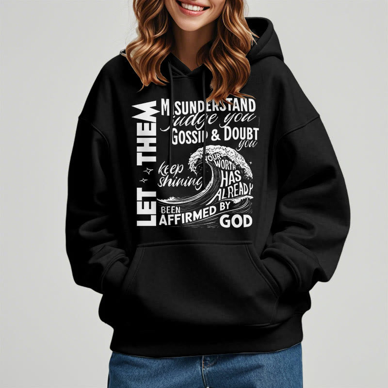 Christianartworkshop Modern Style Affirmed By God Fleece Lined Polyester Hoodie