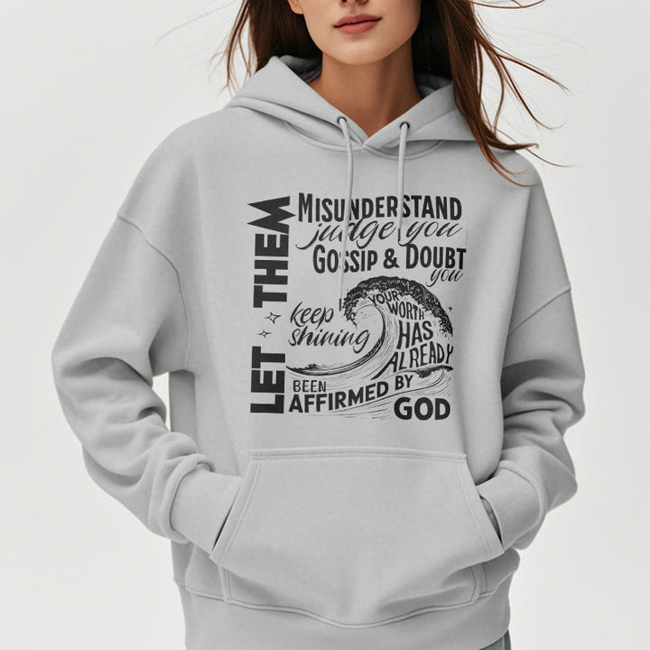 Christianartworkshop Modern Style Affirmed By God Fleece Lined Polyester Hoodie