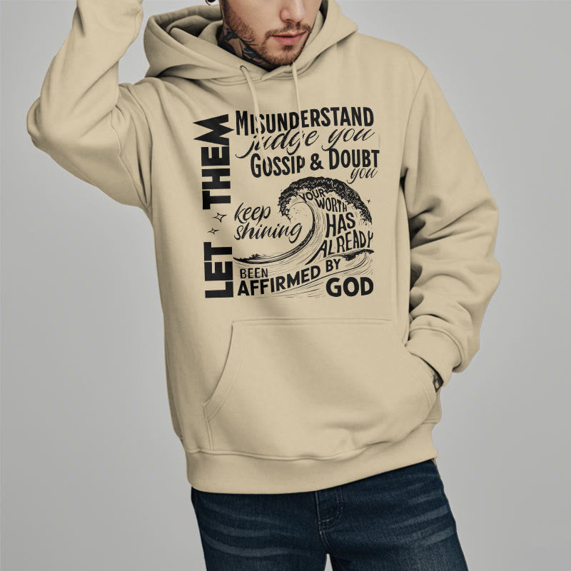 Christianartworkshop Modern Style Affirmed By God Fleece Lined Polyester Hoodie