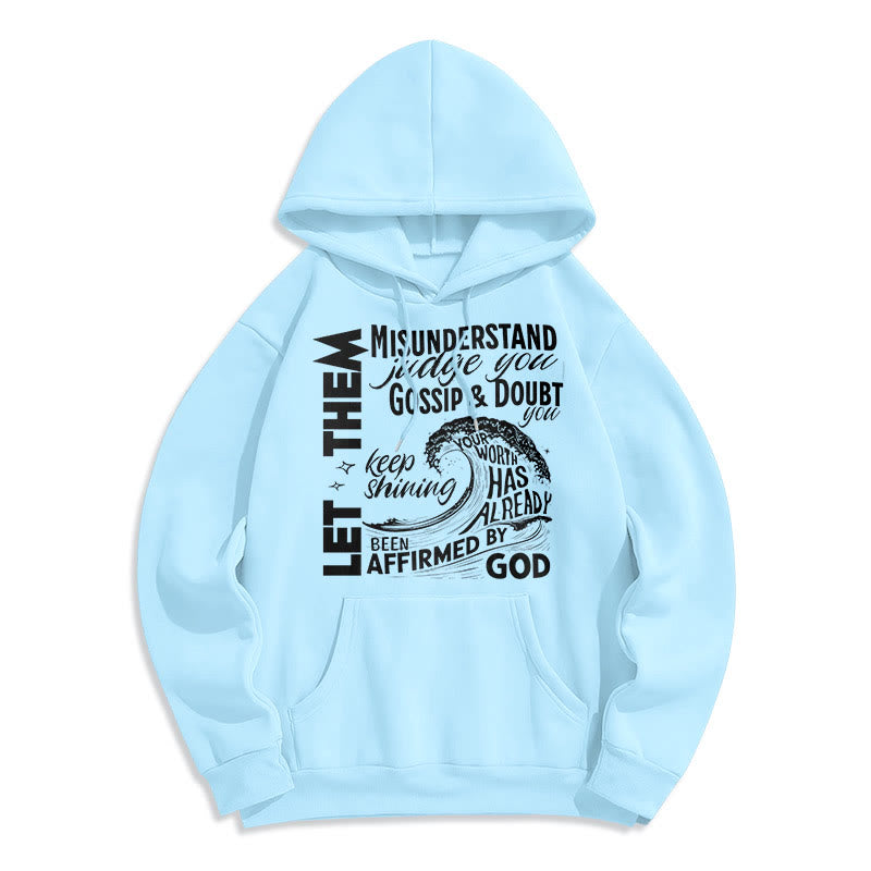 Christianartworkshop Modern Style Affirmed By God Fleece Lined Polyester Hoodie