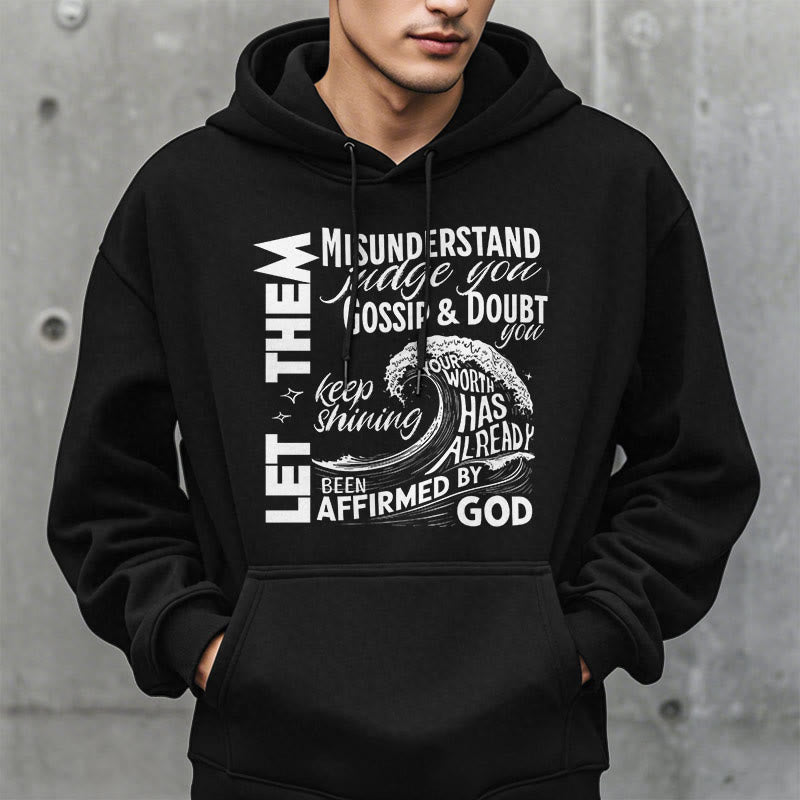 Christianartworkshop Modern Style Affirmed By God Fleece Lined Polyester Hoodie