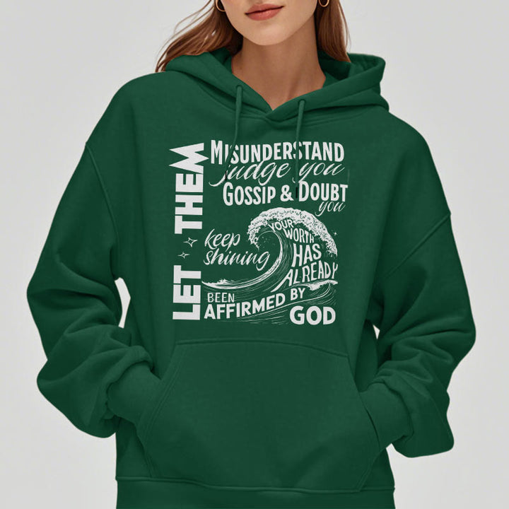 Christianartworkshop Modern Style Affirmed By God Fleece Lined Polyester Hoodie