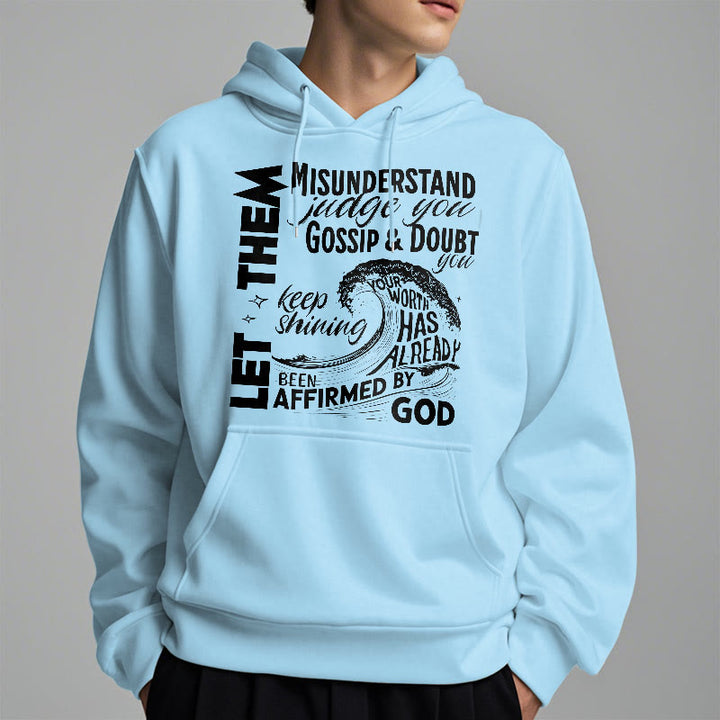 Christianartworkshop Modern Style Affirmed By God Fleece Lined Polyester Hoodie