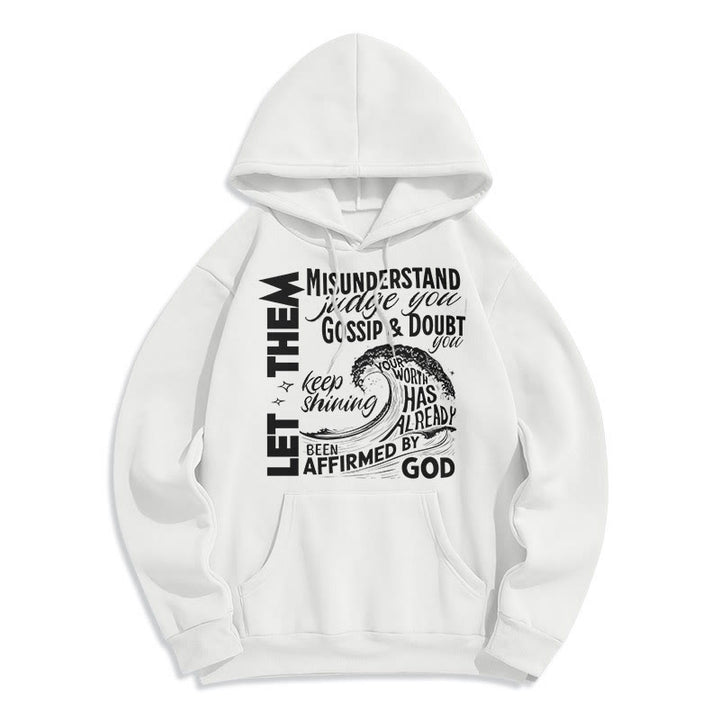 Christianartworkshop Modern Style Affirmed By God Fleece Lined Polyester Hoodie