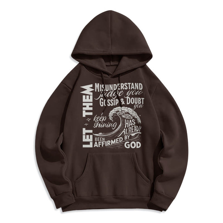 Christianartworkshop Modern Style Affirmed By God Fleece Lined Polyester Hoodie