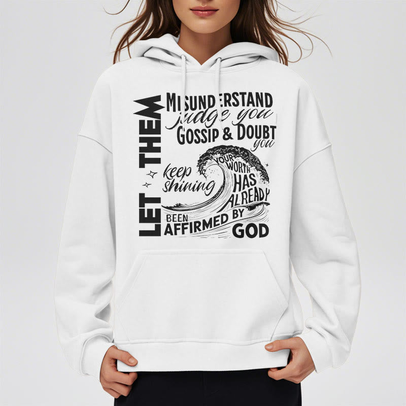 Christianartworkshop Modern Style Affirmed By God Fleece Lined Polyester Hoodie