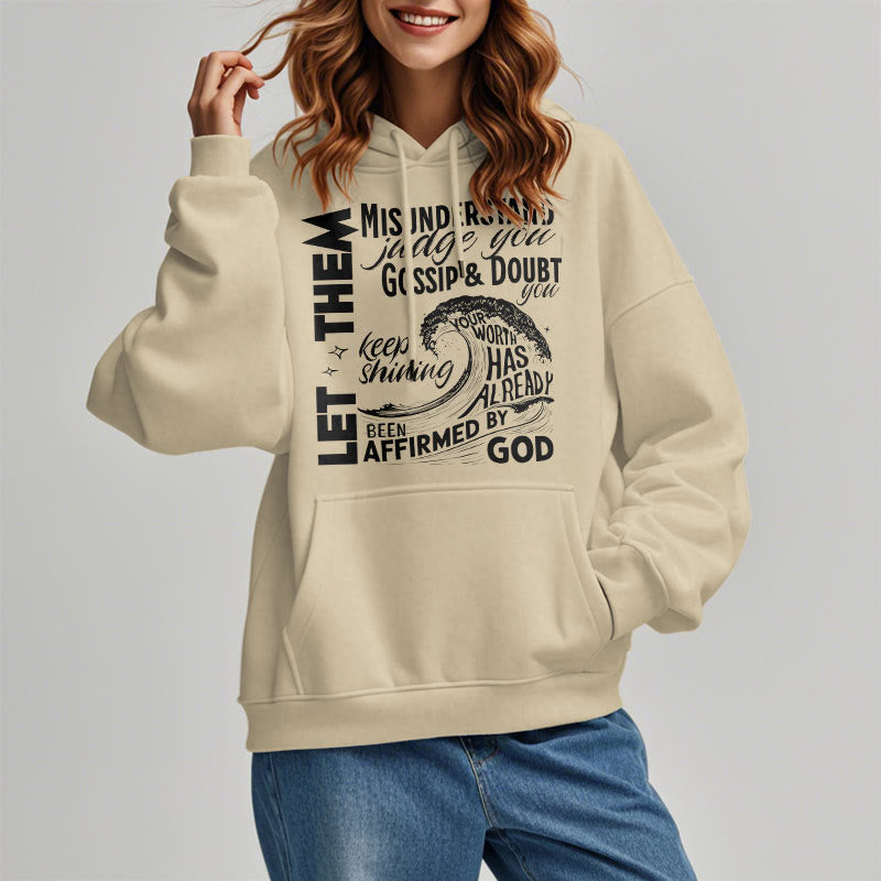 Christianartworkshop Modern Style Affirmed By God Fleece Lined Polyester Hoodie