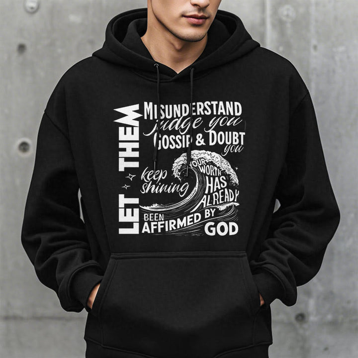 Christianartworkshop Modern Style Affirmed By God Fleece Lined Polyester Hoodie