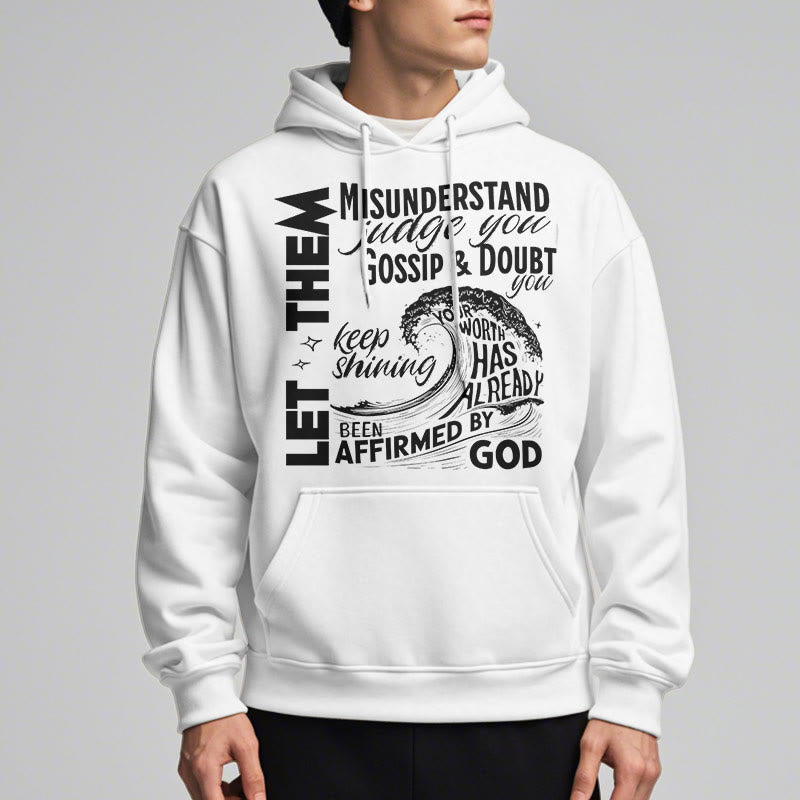 Christianartworkshop Modern Style Affirmed By God Fleece Lined Polyester Hoodie