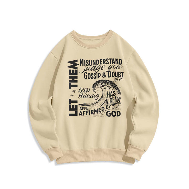 Christianartworkshop Modern Style Affirmed By God Fleece Lined Polyester Sweatshirt