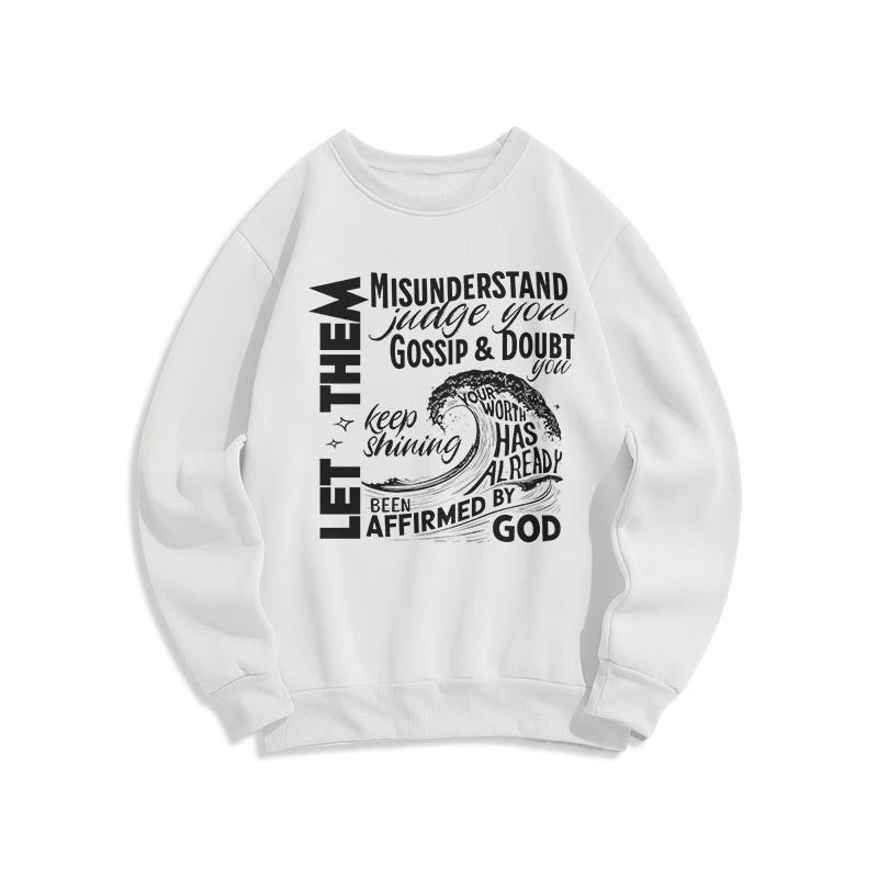 Christianartworkshop Modern Style Affirmed By God Fleece Lined Polyester Sweatshirt - White - 2XL - image 10
