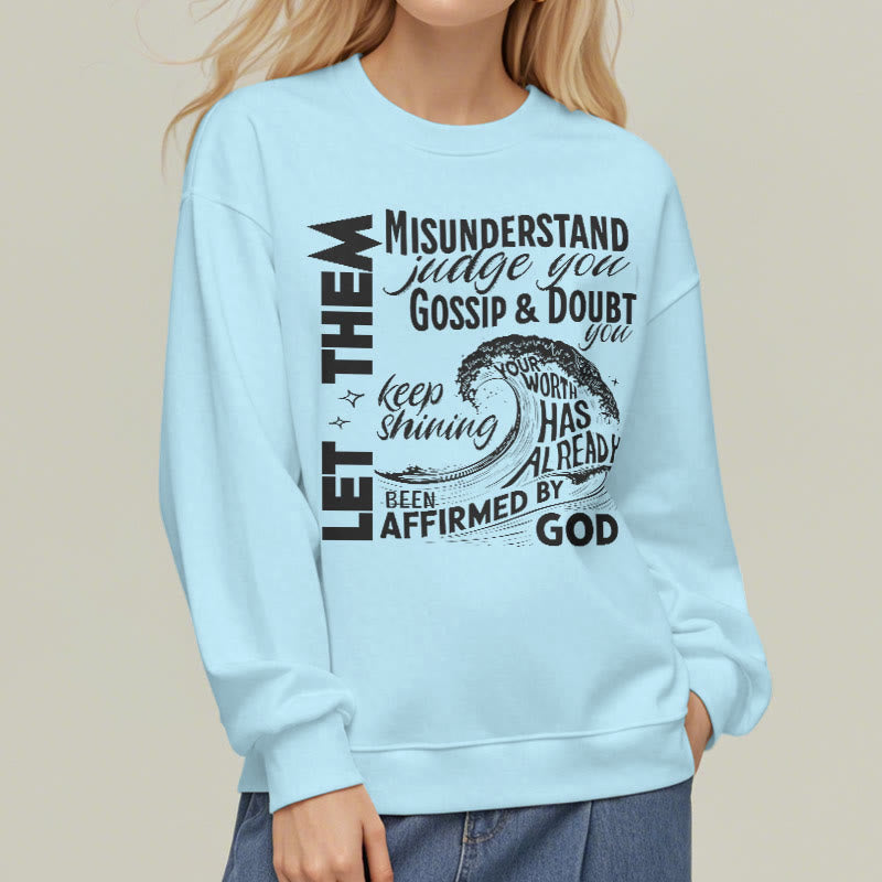 Christianartworkshop Modern Style Affirmed By God Fleece Lined Polyester Sweatshirt