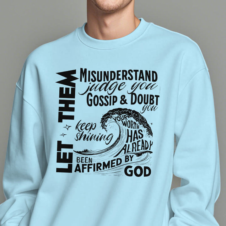 Christianartworkshop Modern Style Affirmed By God Fleece Lined Polyester Sweatshirt