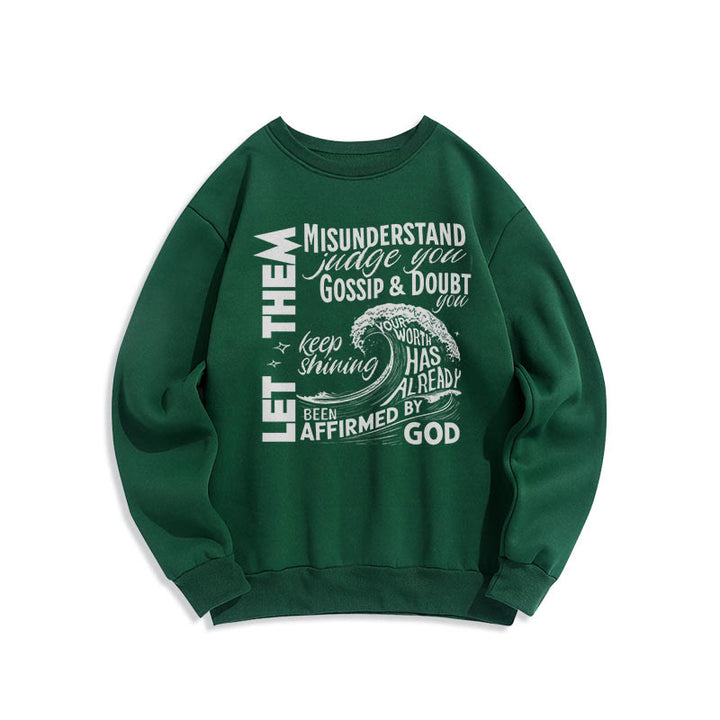 Christianartworkshop Modern Style Affirmed By God Fleece Lined Polyester Sweatshirt