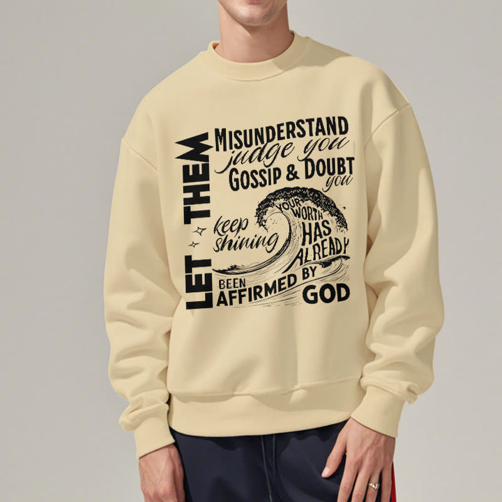 Christianartworkshop Modern Style Affirmed By God Fleece Lined Polyester Sweatshirt