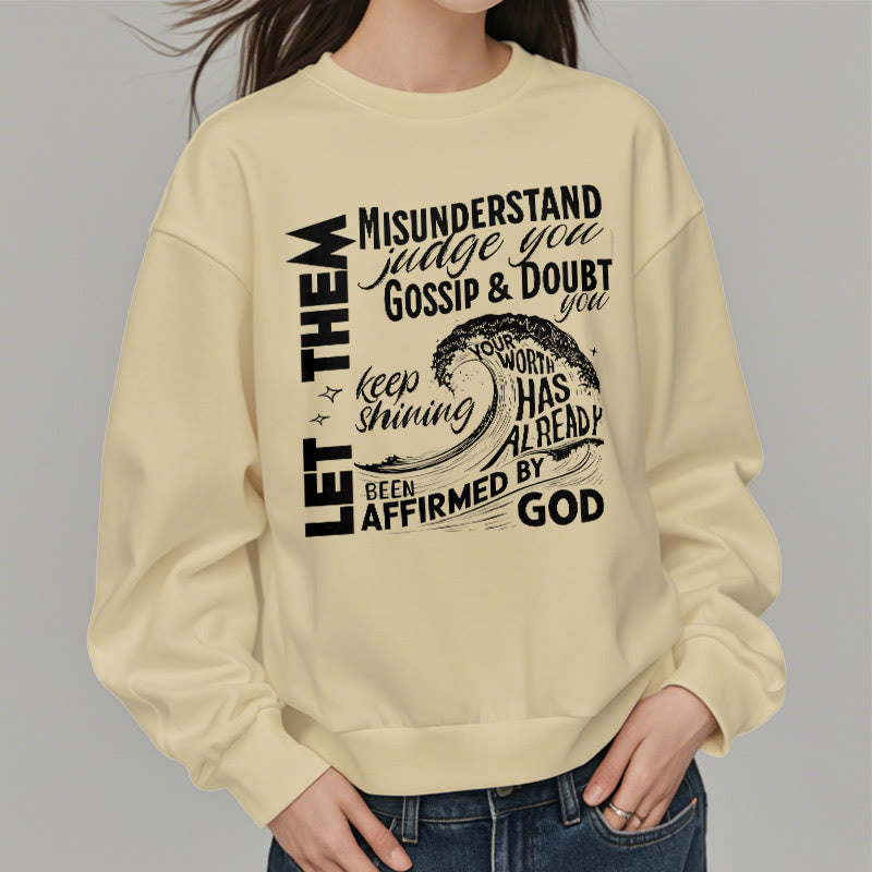 Christianartworkshop Modern Style Affirmed By God Fleece Lined Polyester Sweatshirt