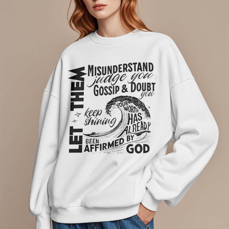 Christianartworkshop Modern Style Affirmed By God Fleece Lined Polyester Sweatshirt