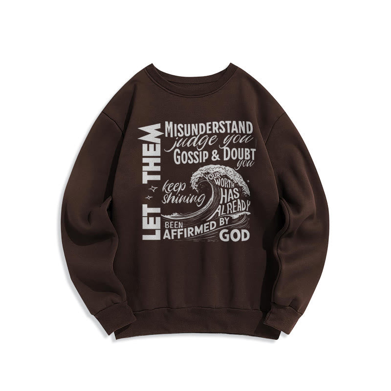 Christianartworkshop Modern Style Affirmed By God Fleece Lined Polyester Sweatshirt