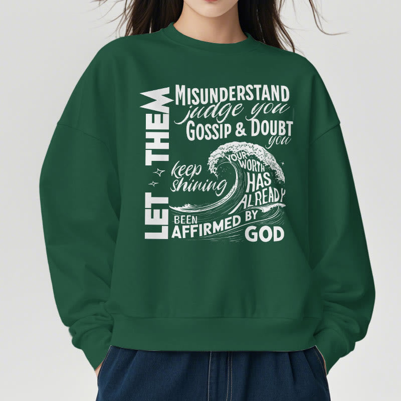 Christianartworkshop Modern Style Affirmed By God Fleece Lined Polyester Sweatshirt