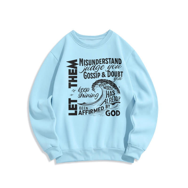 Christianartworkshop Modern Style Affirmed By God Fleece Lined Polyester Sweatshirt