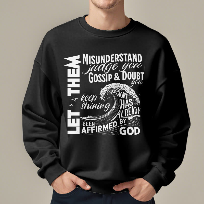 Christianartworkshop Modern Style Affirmed By God Fleece Lined Polyester Sweatshirt