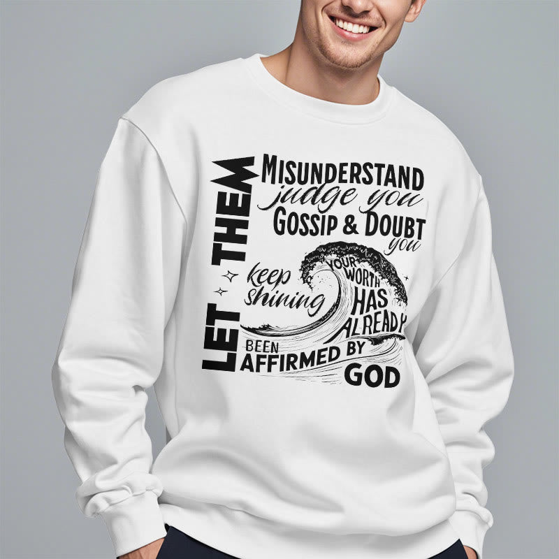 Christianartworkshop Modern Style Affirmed By God Fleece Lined Polyester Sweatshirt