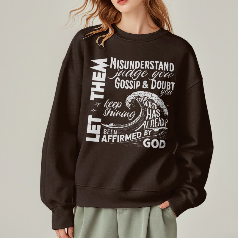 Christianartworkshop Modern Style Affirmed By God Fleece Lined Polyester Sweatshirt