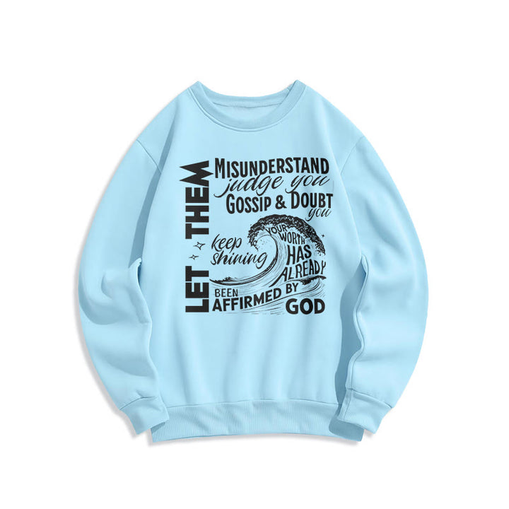 Christianartworkshop Modern Style Affirmed By God Fleece Lined Polyester Sweatshirt