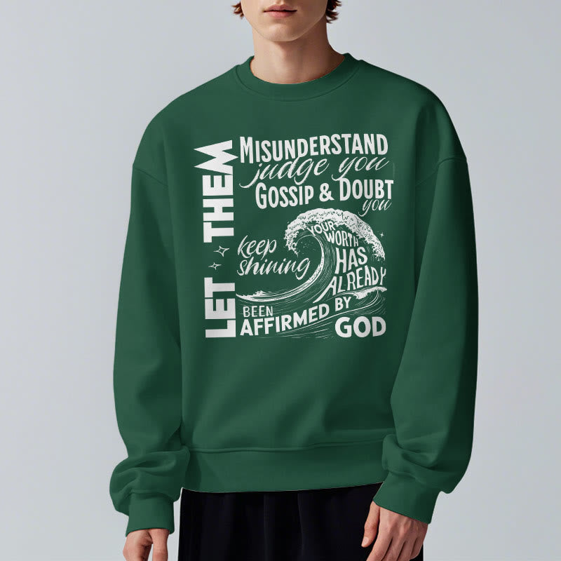 Christianartworkshop Modern Style Affirmed By God Fleece Lined Polyester Sweatshirt