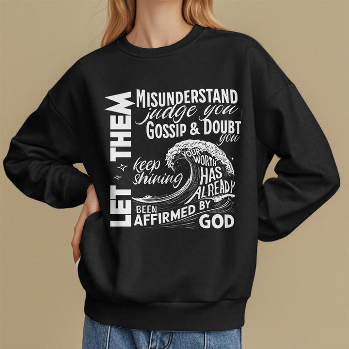 Christianartworkshop Modern Style Affirmed By God Fleece Lined Polyester Sweatshirt