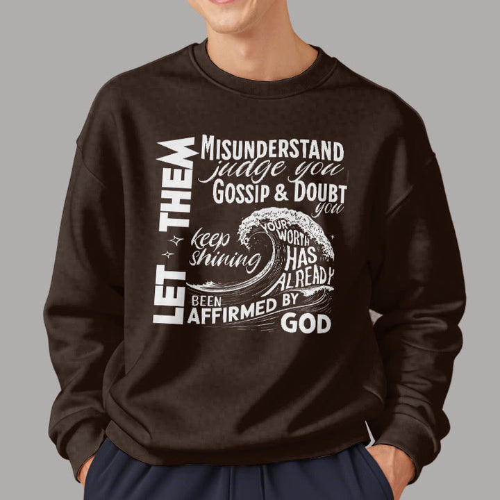 Christianartworkshop Modern Style Affirmed By God Fleece Lined Polyester Sweatshirt