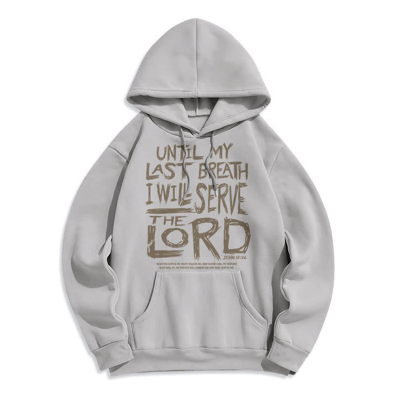 Christianartworkshop Quotation Style I Will Serve The Lord Fleece Lined Polyester Hoodie - Grey - 2XL - image 24